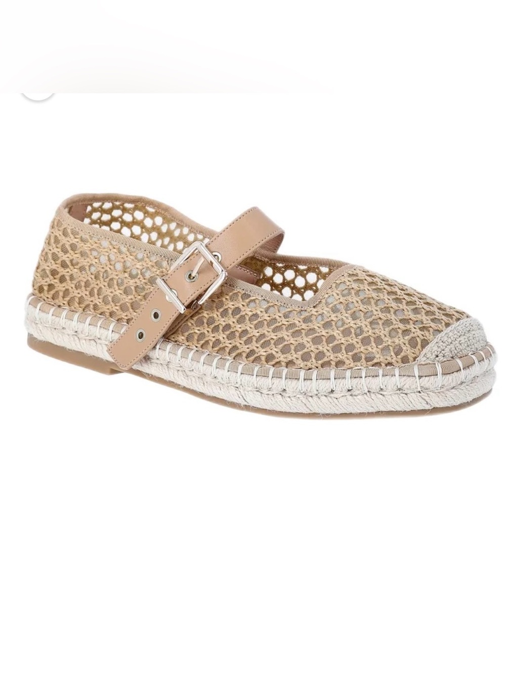 Time and Tru Raffia Espadrille Mary Jane Flats Tan Women’s Size 8